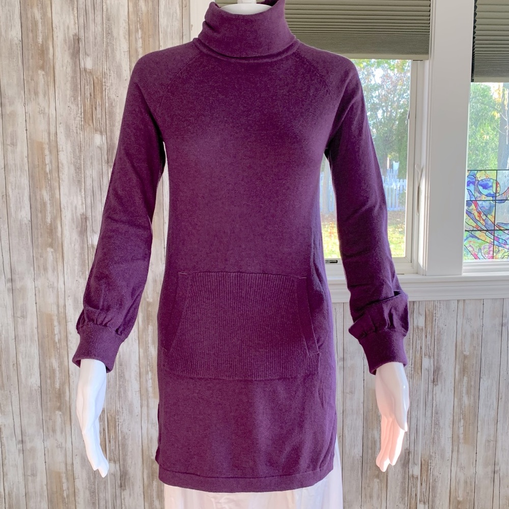 Purple pocketed Turtleneck Tunic Sweater💜